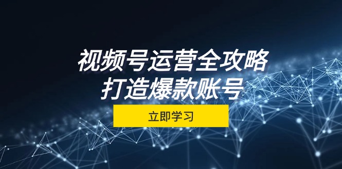 视频号运营全攻略，从定位到成交一站式学习，视频号核心秘诀，打造爆款…-小鹏项目网