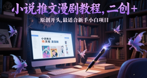 小说推文漫剧教程，二创+原创开头，最适合新手小白项目-小鹏项目网