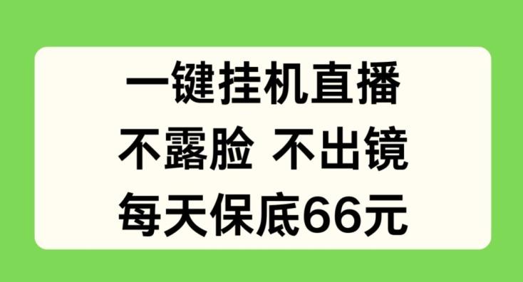 一键挂JI直播，不露脸不出境，每天保底66元【揭秘】-小鹏项目网