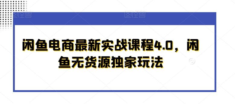 闲鱼电商最新实战课程4.0，闲鱼无货源独家玩法-小鹏项目网