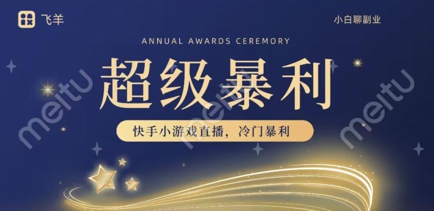 快手官方暴利冷门小游戏无人直播，小白一台电脑即可操作，轻松月入10w+-小鹏项目网