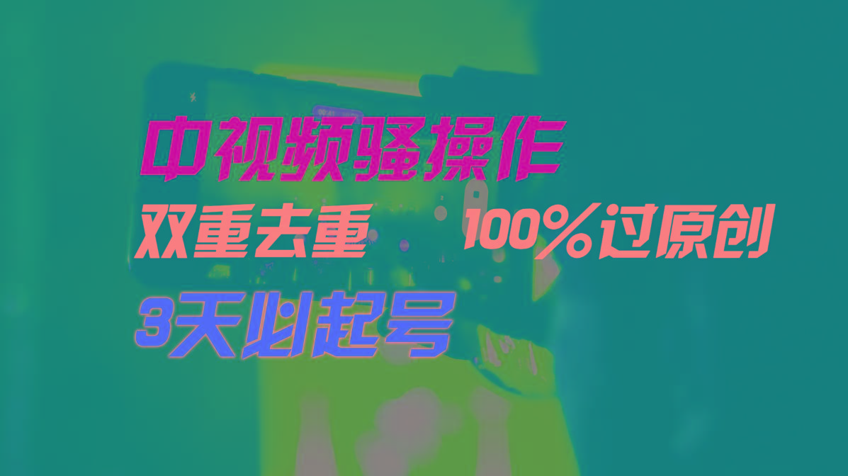 中视频骚操作，双重去重100%过原创，3天比必起号，简单无脑，月入3W+-小鹏项目网