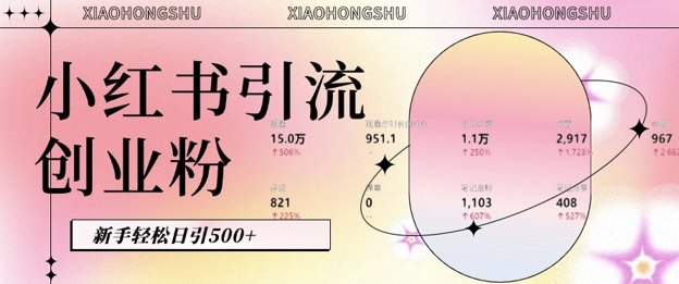 小红书私域引流无脑操作法：AI生成内容，粉丝自动转化，新手轻松日引500+创业粉-小鹏项目网