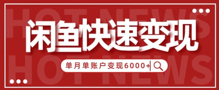 【新手项目】小白快速在闲鱼单月单账号变现6000+的秘密-小鹏项目网