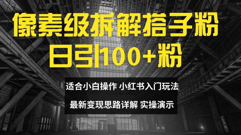 像素级拆解搭子粉，日引100+，小白看完可上手，最新变现思路详解【揭秘】-小鹏项目网