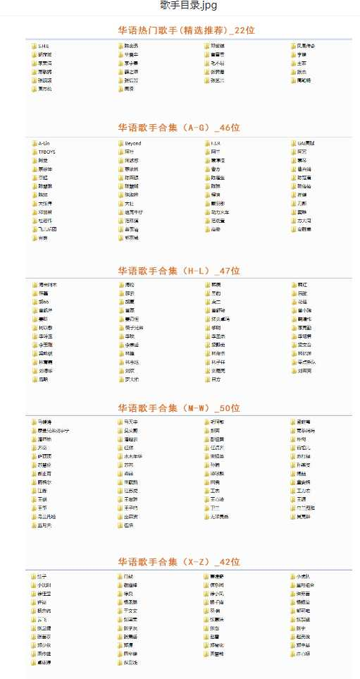 【音乐】歌手合集（100多位歌手合集）-小鹏项目网