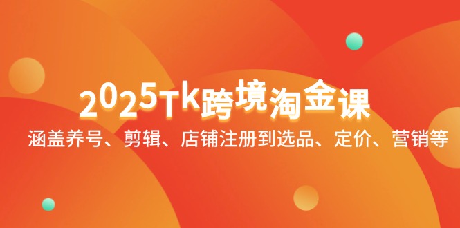 2025Tk跨境淘金课：涵盖养号、剪辑、店铺注册到选品、定价、营销等-小鹏项目网