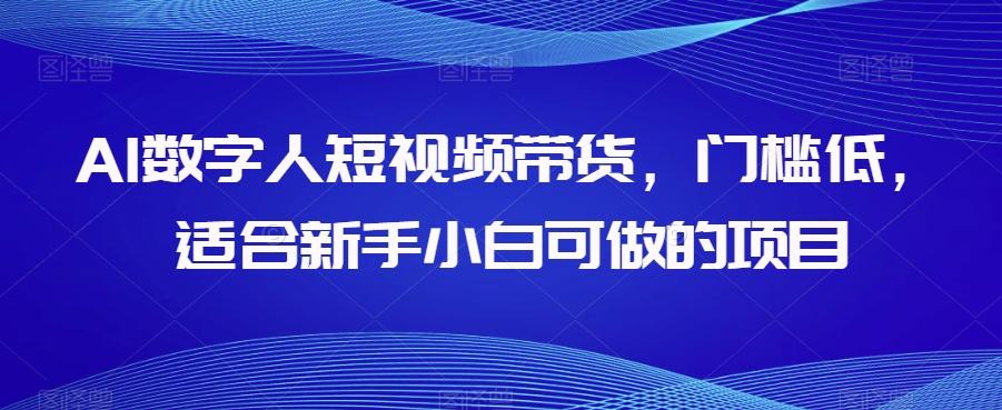 AI数字人短视频带货，门槛低，适合新手小白可做的项目-小鹏项目网