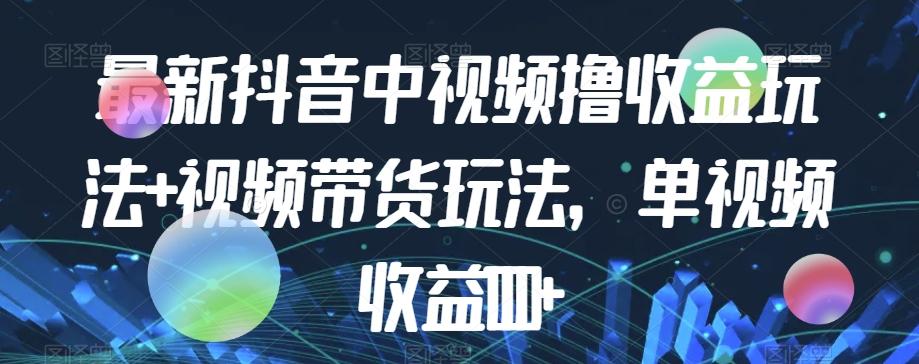 最新抖音中视频撸收益玩法+视频带货，单视频收益1000+-小鹏项目网