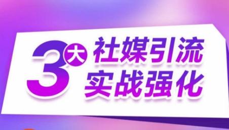 3大社媒引流实战强化，多渠道站外引流，高效精准获客，订单销售额翻倍增长-小鹏项目网
