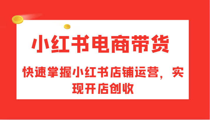 小红书电商带货，快速掌握小红书店铺运营，实现开店创收-小鹏项目网