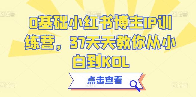 0基础小红书博主IP训练营，37天天教你从小白到KOL-小鹏项目网
