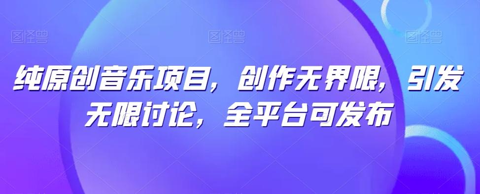 纯原创音乐项目，创作无界限，引发无限讨论，全平台可发布【揭秘】-小鹏项目网