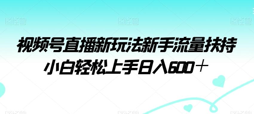 视频号直播新玩法新手流量扶持小白轻松上手日入600＋【揭秘】-小鹏项目网