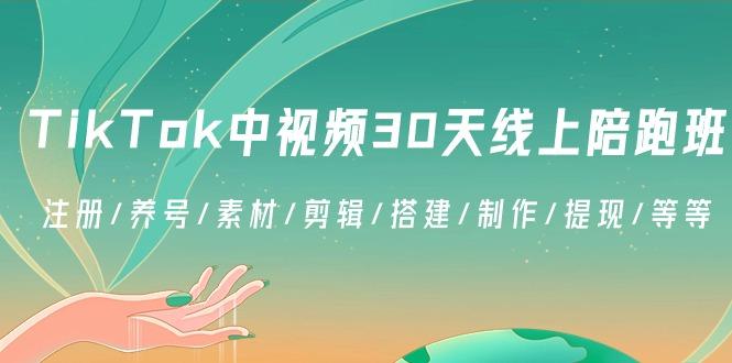 TikTok中视频-30天线上陪跑班：注册/养号/素材/剪辑/搭建/制作/提现/等等-小鹏项目网