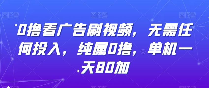 0撸看广告刷视频，无需任何投入，纯属0撸，单机一天80加-小鹏项目网