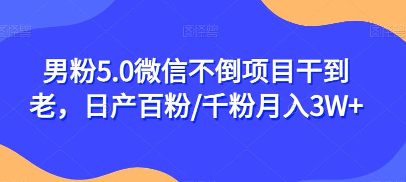 男粉5.0微信不倒项目干到老，日产百粉/千粉月入3W+【揭秘】-小鹏项目网