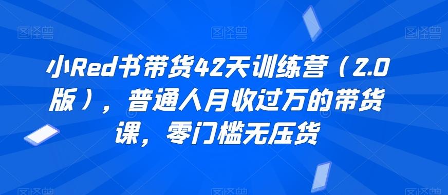 小Red书带货42天训练营(2.0版)，普通人月收过万的带货课，零门槛无压货-小鹏项目网