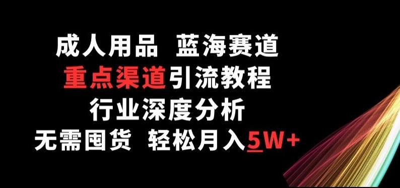 成人用品，蓝海赛道，重点渠道引流教程，行业深度分析，无需囤货，轻松月入5W+【揭秘】-小鹏项目网