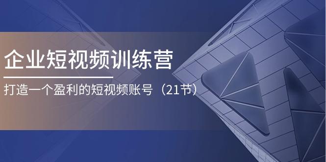 企业短视频训练营：打造一个盈利的短视频账号(21节-小鹏项目网