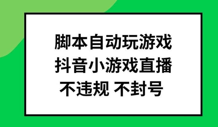 脚本自动玩游戏，抖音小游戏直播，不违规不封号可批量做【揭秘】-小鹏项目网