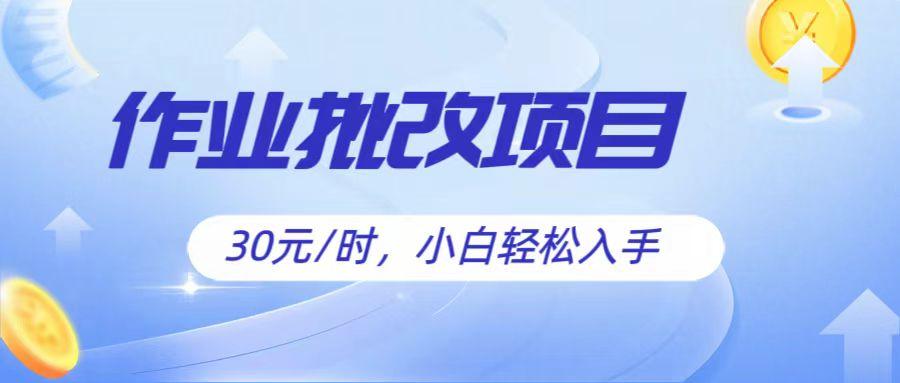 作业批改项目30元/时，简单小白轻松入手，非常适合兼职-小鹏项目网