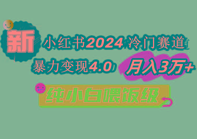 小红书2024冷门赛道 月入3万+ 暴力变现4.0 纯小白喂饭级-小鹏项目网