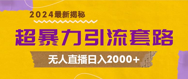 超暴力引流套路，无人直播日入2000+-小鹏项目网