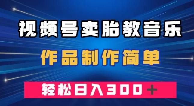 视频号卖胎教音乐，作品制作简单，一单49，轻松日入300＋-小鹏项目网