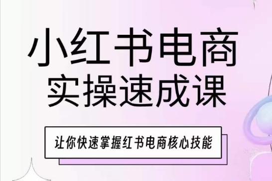 小红书电商实操速成课，让你快速掌握红书电商核心技能-小鹏项目网