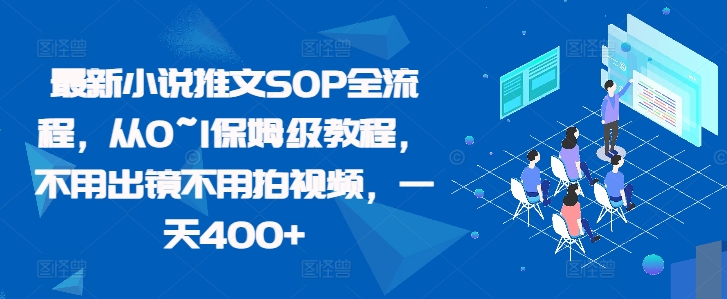 最新小说推文SOP全流程，从0~1保姆级教程，不用出镜不用拍视频，一天400+-小鹏项目网