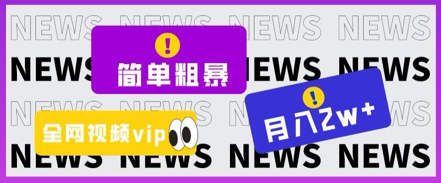 简单粗暴零成本，高回报，全网视频VIP掘金项目，月入2万＋【揭秘】-小鹏项目网