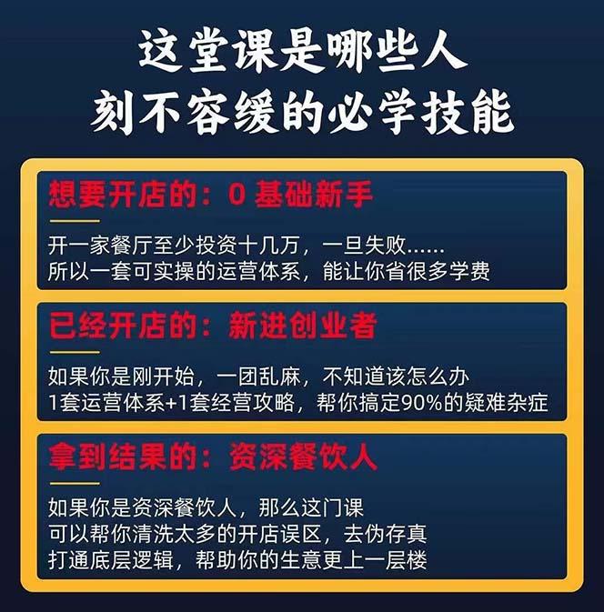图片[2]-餐饮店盈利实操方法：教你怎样开一家持续能赚钱的餐厅(25节-小鹏项目网