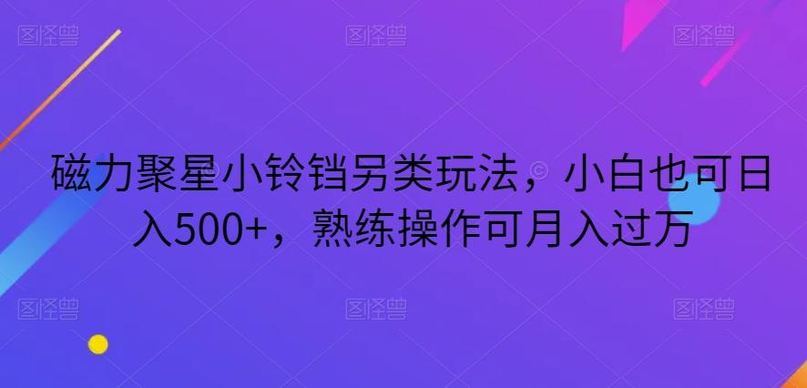 磁力聚星小铃铛另类玩法，小白也可日入500+，熟练操作可月入过万-小鹏项目网