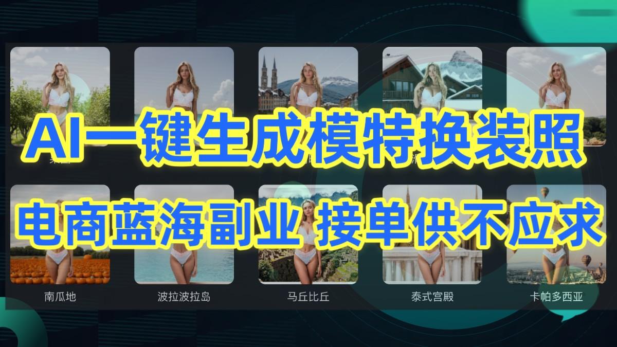AI制作一键生成模特换装照，电商蓝海副业，接单供不应求-小鹏项目网