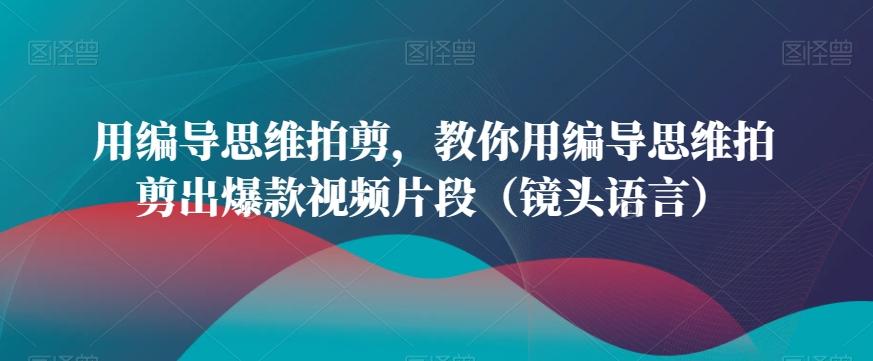 用编导思维拍剪，教你用编导思维拍剪出爆款视频片段(镜头语言)-小鹏项目网