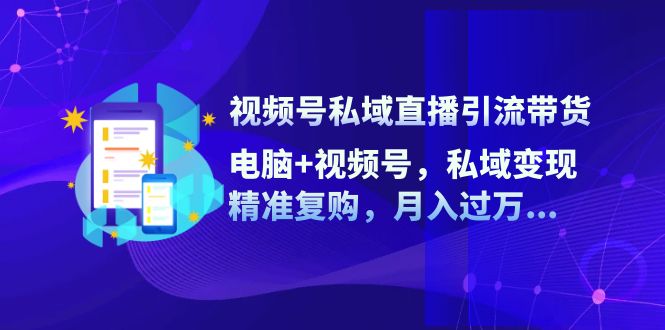 视频号私域直播引流带货：电脑+视频号，私域变现，精准复购，月入过万…-小鹏项目网