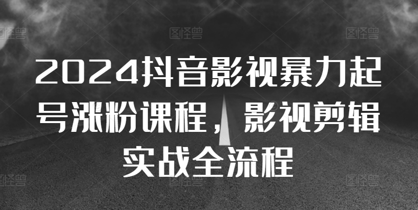 2024抖音影视暴力起号涨粉课程，影视剪辑搬运实战全流程-小鹏项目网