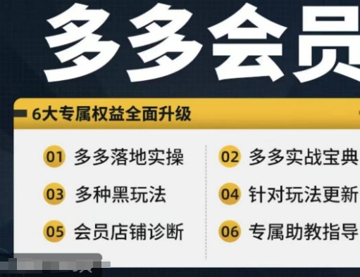 拼多多会员，拼多多实战宝典+实战落地实操，从新手到高阶内容全面覆盖-小鹏项目网