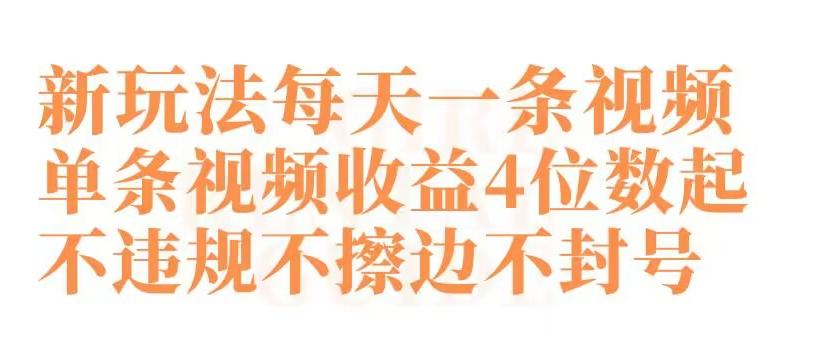 快手新玩法每天一条视频单条视频收益4位数起不违规不擦边不封号【揭秘】-小鹏项目网