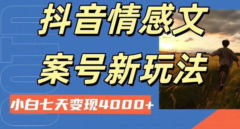 抖音情感文案小白七天变现4000+详细课程-小鹏项目网
