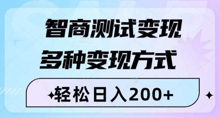 智商测试变现，轻松日入200+，几分钟一个视频，多种变现方式-小鹏项目网