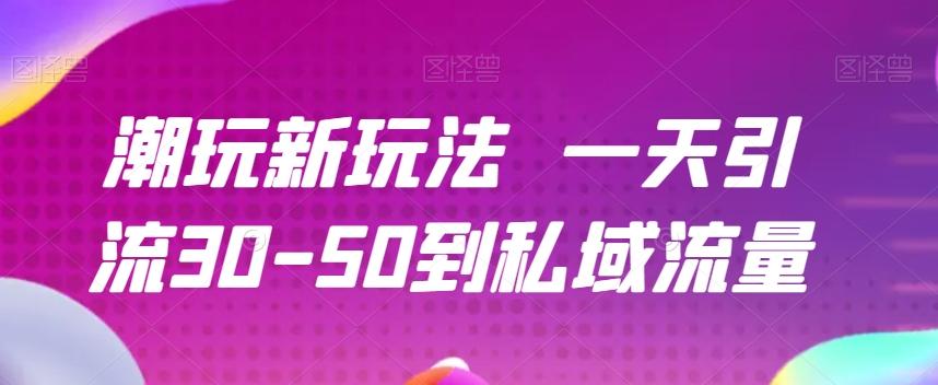 潮玩新玩法一天引流30-50到私域流量-小鹏项目网