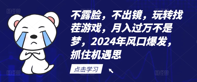 不露脸，不出镜，玩转找茬游戏，月入过万不是梦，2024年风口爆发，抓住机遇【揭秘】-小鹏项目网