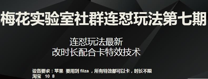 梅花实验室社群连怼玩法第七期，连怼玩法最新，改时长配合卡特效技术-小鹏项目网