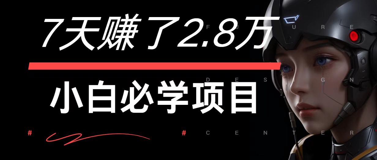 7天赚了2.8万！每单利润最少500+，轻松月入7万+小白有手就行-小鹏项目网