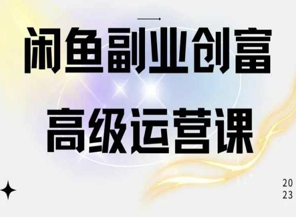 闲鱼电商运营高级课程，一部手机学会闲鱼开店赚钱-小鹏项目网