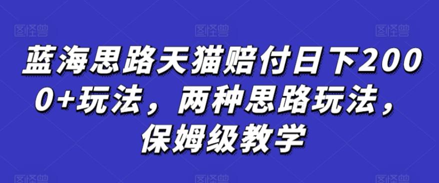 蓝海思路天猫赔付日下2000+玩法，两种思路玩法，保姆级教学【仅揭秘】-小鹏项目网