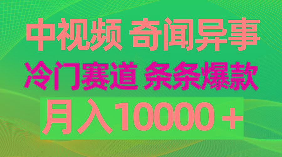 (9627期)中视频奇闻异事，冷门赛道条条爆款，月入10000＋-小鹏项目网