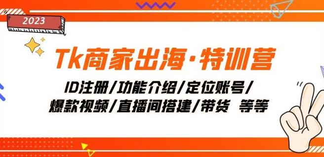 Tk商家出海·特训营：ID注册/功能介绍/定位账号/爆款视频/直播间搭建/带货-小鹏项目网